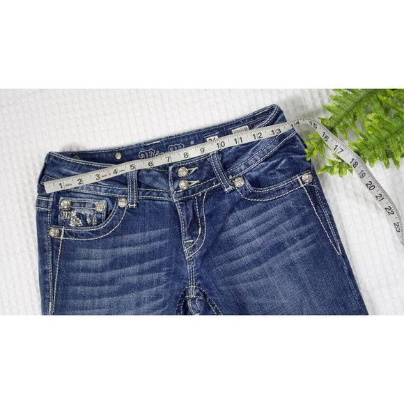 Miss Me Embellished Boot Cut Jeans Size 26 - Picture 8 of 12